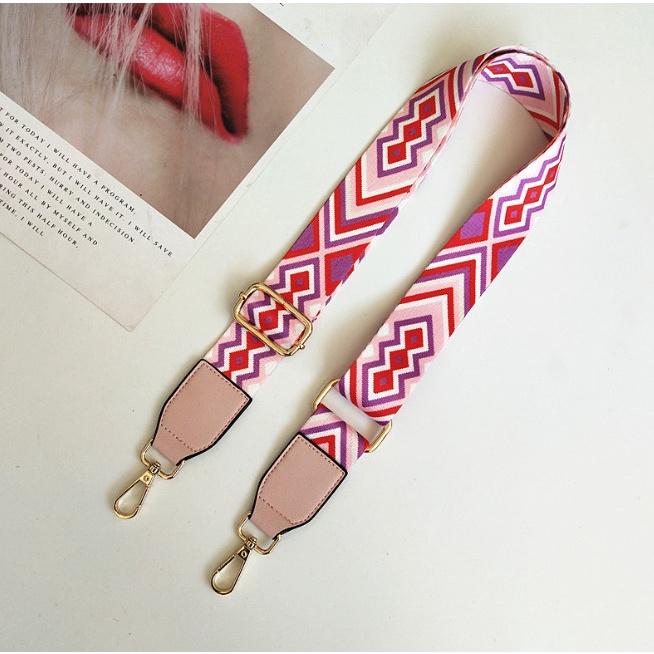 可調長短斜背带 幾何花色 民族風款 包包斜背带 包包背帶 肩帶 321go-細節圖3