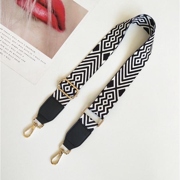 可調長短斜背带 幾何花色 民族風款 包包斜背带 包包背帶 肩帶 321go-細節圖4