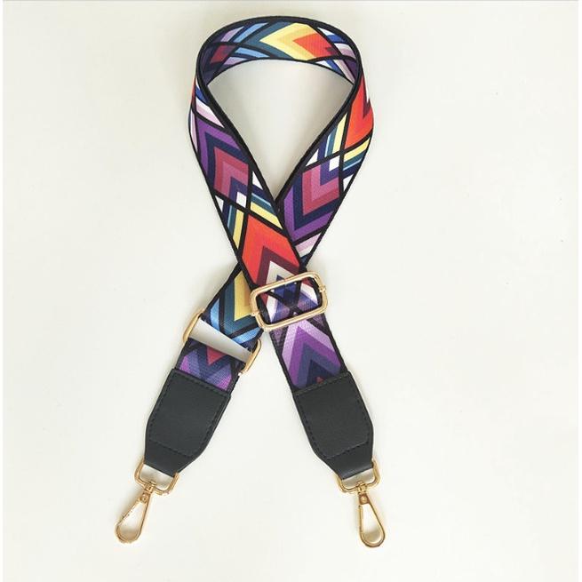 可調長短斜背带 幾何花色 民族風款 包包斜背带 包包背帶 肩帶 321go-細節圖5