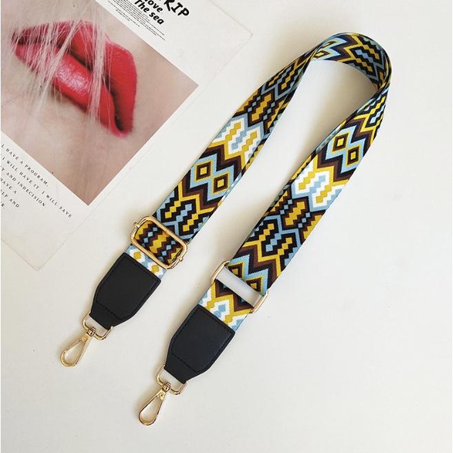 可調長短斜背带 幾何花色 民族風款 包包斜背带 包包背帶 肩帶 321go-細節圖6