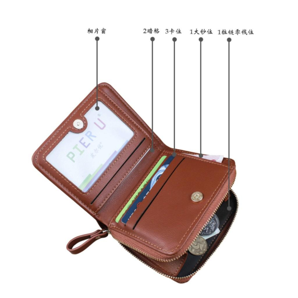 磁扣短款零錢包 卡片零錢包 卡夾 卡片 零錢包 短夾 321go-細節圖8