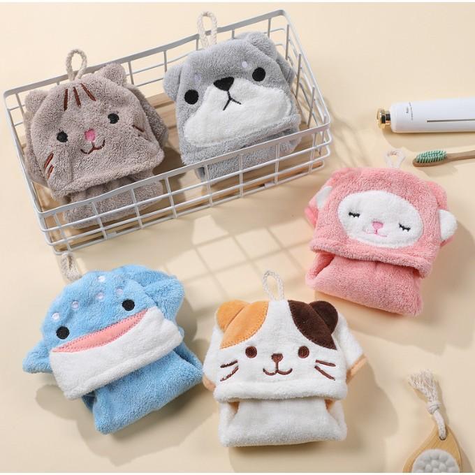 卡通擦手巾 珊瑚绒毛巾 擦手巾 動物造型擦手巾 廚房擦手巾 321go-細節圖2