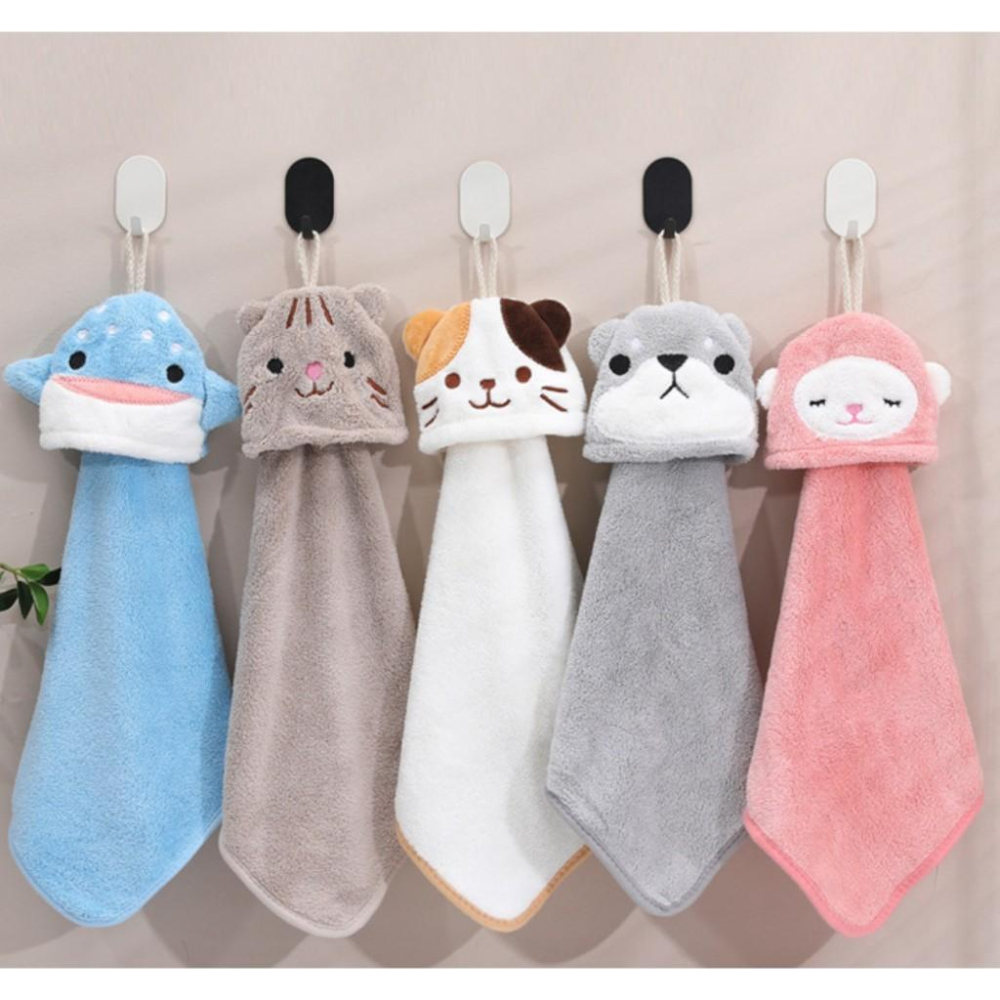 卡通擦手巾 珊瑚绒毛巾 擦手巾 動物造型擦手巾 廚房擦手巾 321go-細節圖3