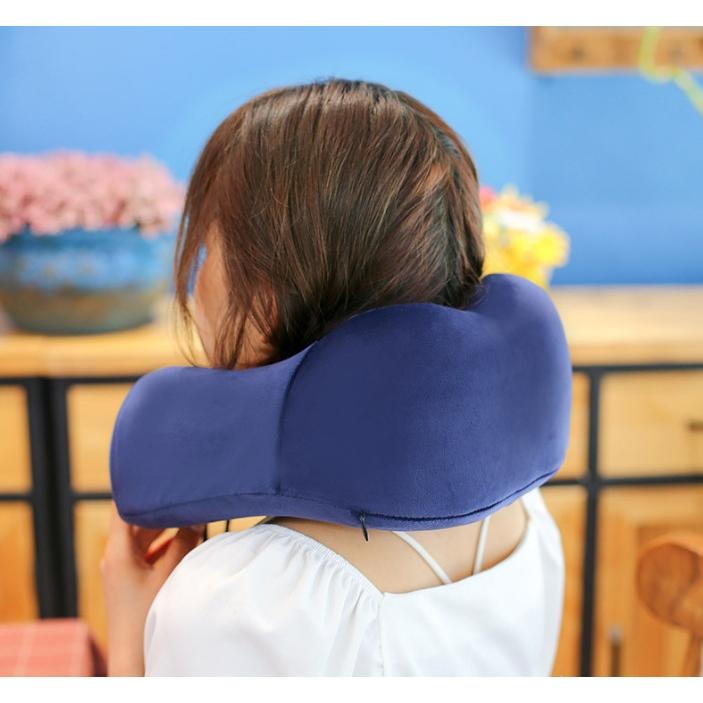 旅行記憶棉頸枕 U型枕 飛機枕 旅行枕 送收納袋 汽車頸枕 321go-細節圖3