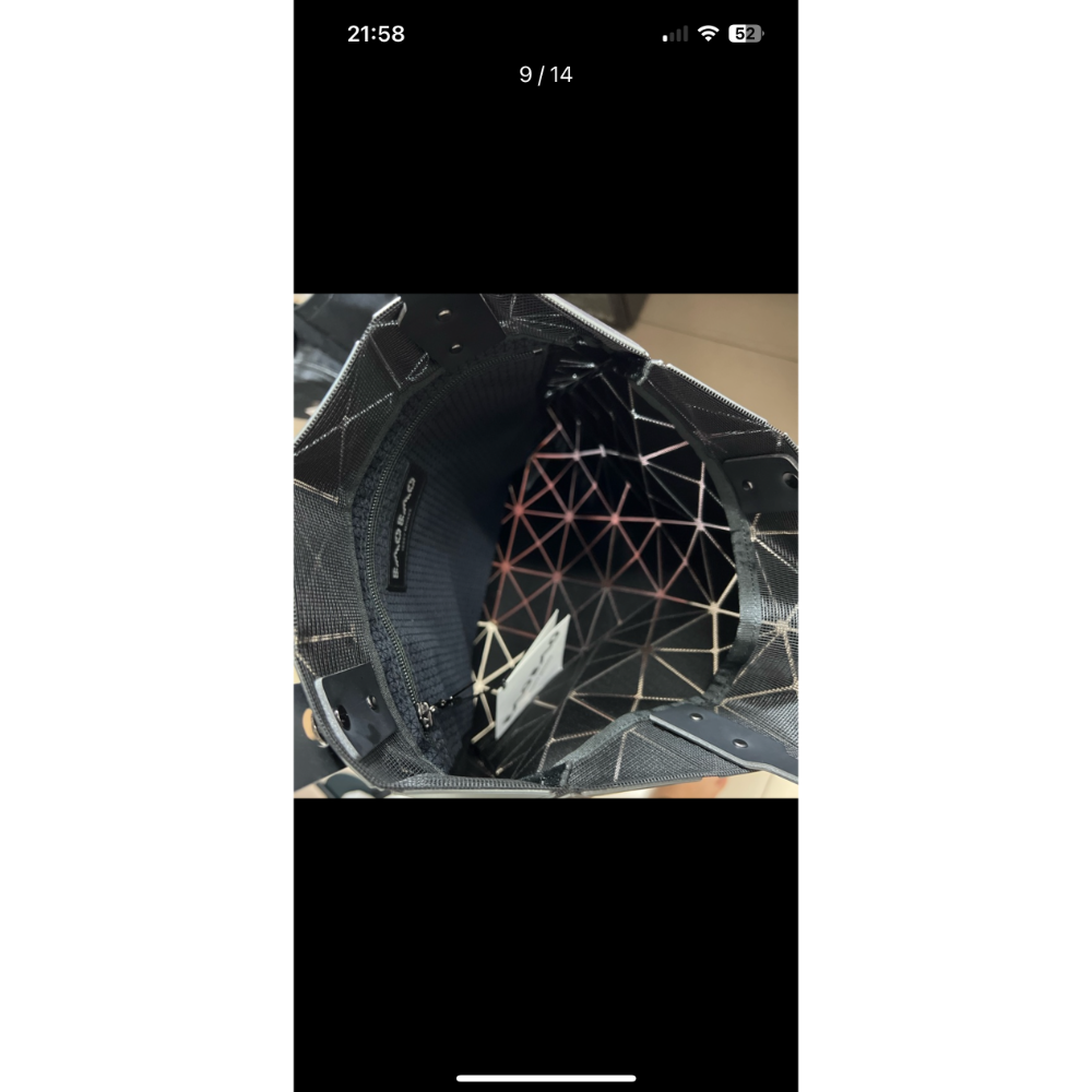 BAOBAO 三宅一生 6*6格 六格 幾何 霧面金屬色 超美金屬霧黑色 手提包-細節圖5