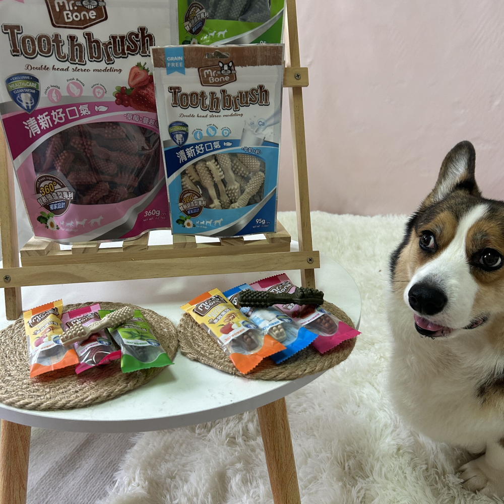 360°雙刷頭♡ˊ˗ Mr.Bone 潔牙骨 狗狗潔牙骨 寵物潔牙骨 寵物潔牙 狗狗潔牙棒 幼犬潔牙骨 狗零食寵物零食-細節圖5