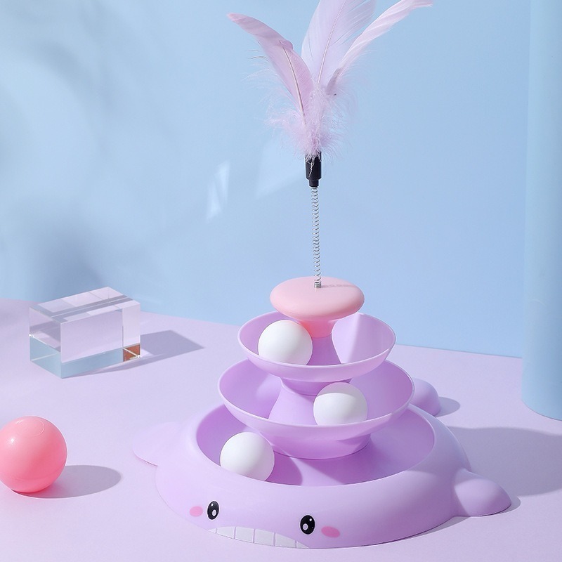 自己玩🥳 貓轉盤 貓抓球 貓玩具 貓咪玩具 寵物玩具逗貓逗貓玩具兵乓球轉盤幼貓玩具貓球貓的玩具貓咪小貓玩具懶人貓益智-規格圖10