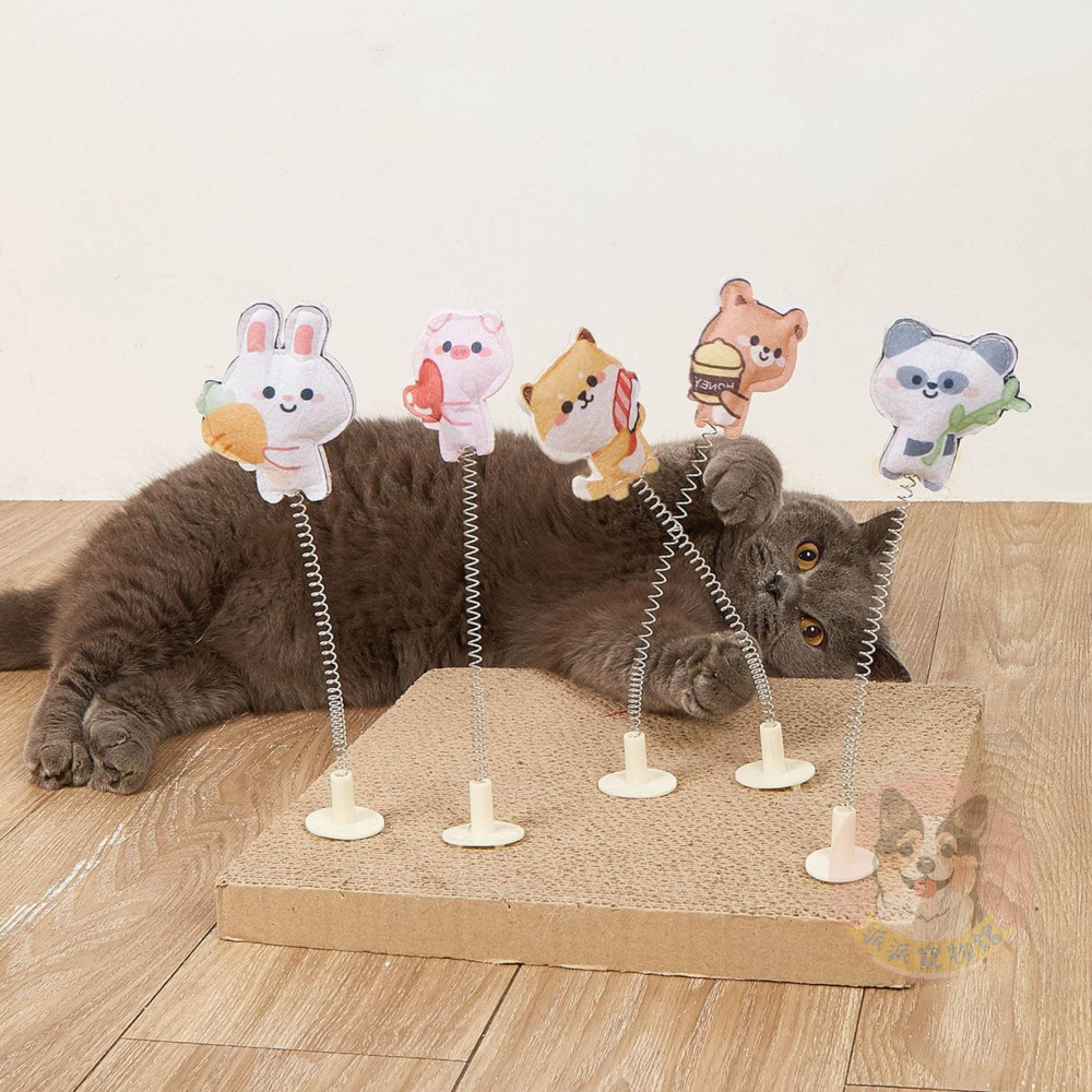 😽貓抓板搖搖樂😽 彈簧玩具 貓抓板 逗貓棒 貓鈴鐺 貓咪抓板 幼貓玩具貓玩具貓咪玩具寵物玩具逗貓小貓用品懶人逗貓棒-細節圖3