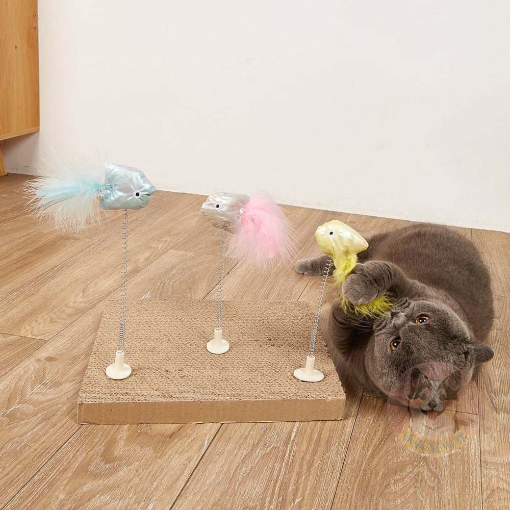 😽貓抓板搖搖樂😽 彈簧玩具 貓抓板 逗貓棒 貓鈴鐺 貓咪抓板 幼貓玩具貓玩具貓咪玩具寵物玩具逗貓小貓用品懶人逗貓棒-細節圖4