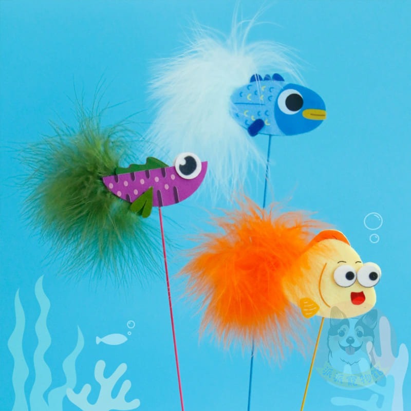 🐟小魚逗貓棒🐟 逗貓棒 貓玩具貓咪玩具寵物玩具逗貓逗貓玩具貓玩具貓幼貓豆貓棒貓的玩具貓咪小貓玩具懶人貓鈴鐺羽毛-細節圖2