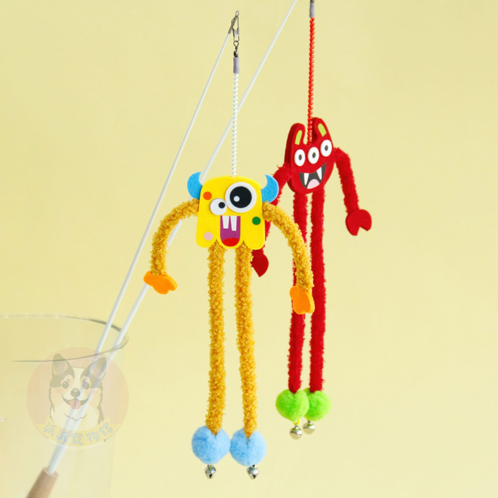 👾彈力怪獸逗貓棒👾 逗貓棒 貓玩具貓咪玩具寵物玩具逗貓逗貓玩具貓玩具貓幼貓玩具貓的玩具懶人毛絨流蘇貓咪小貓玩具貓咪-細節圖2