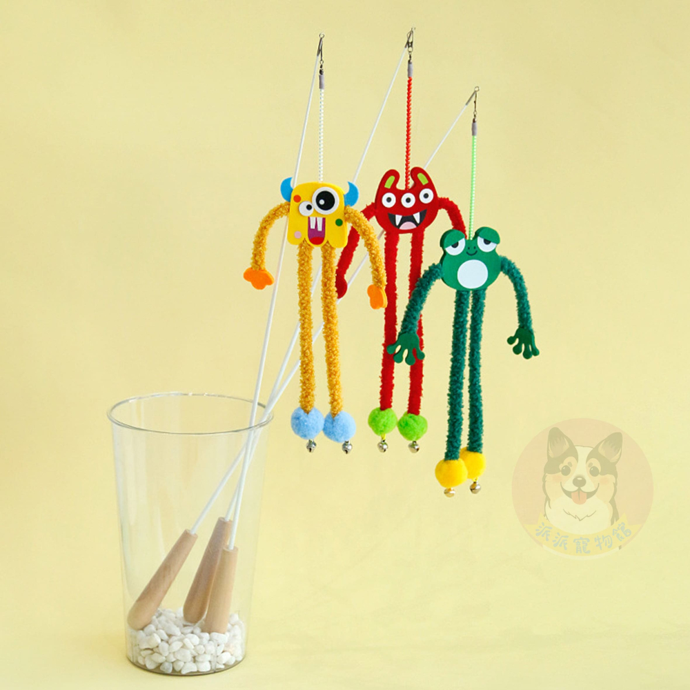 👾彈力怪獸逗貓棒👾 逗貓棒 貓玩具貓咪玩具寵物玩具逗貓逗貓玩具貓玩具貓幼貓玩具貓的玩具懶人毛絨流蘇貓咪小貓玩具貓咪-細節圖4