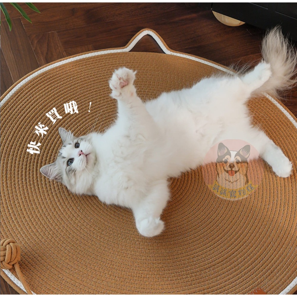 🐱棉繩貓耳墊🐱 貓抓墊 貓抓板 棉繩墊 貓墊 防貓抓 貓爪板 貓墊子貓抓板貓玩具貓咪玩具寵物玩具貓窩裝飾幼貓小貓玩-細節圖2