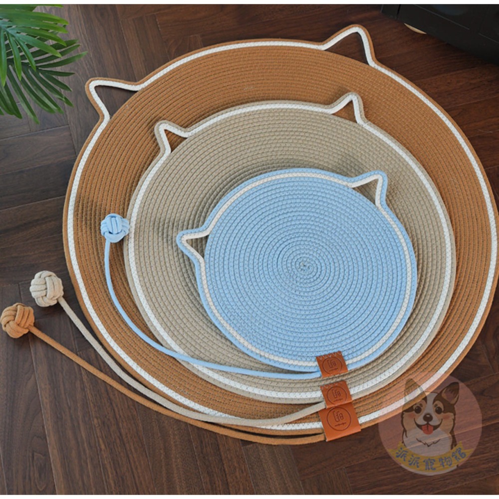 🐱棉繩貓耳墊🐱 貓抓墊 貓抓板 棉繩墊 貓墊 防貓抓 貓爪板 貓墊子貓抓板貓玩具貓咪玩具寵物玩具貓窩裝飾幼貓小貓玩-細節圖6