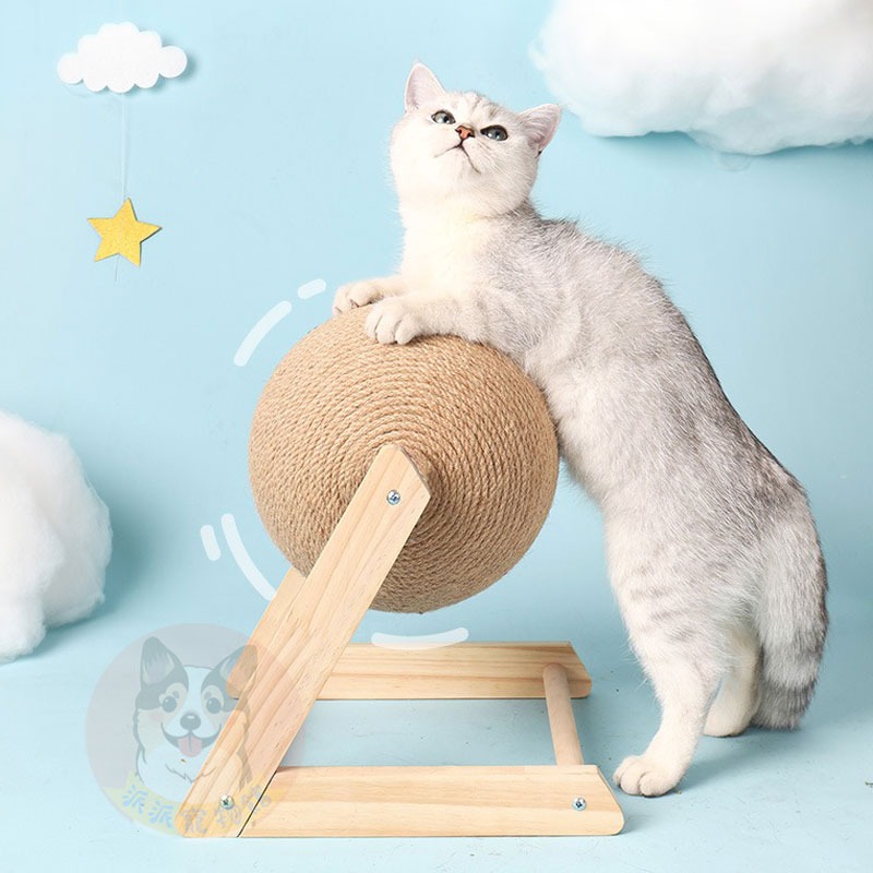 😻劍麻貓抓球😻 貓抓球 貓抓柱 麻繩 小貓玩具 防貓抓 劍麻球 貓爪板 貓玩具 貓咪玩具 寵物玩具 貓咪用品貓抓柱-細節圖2