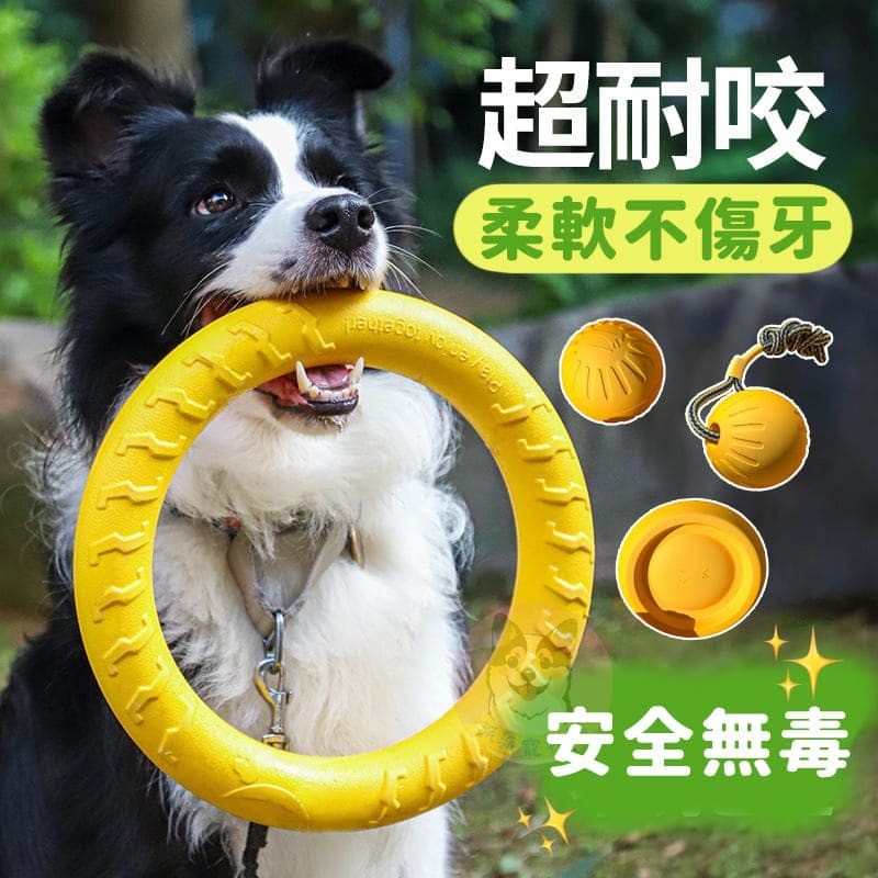 EVA💛黃色狗狗玩具💛 狗玩具 狗狗玩具 寵物玩具 大狗玩具 狗飛盤 寵物飛盤戶外互動玩具中大型犬黃金獵犬邊境牧羊-細節圖2
