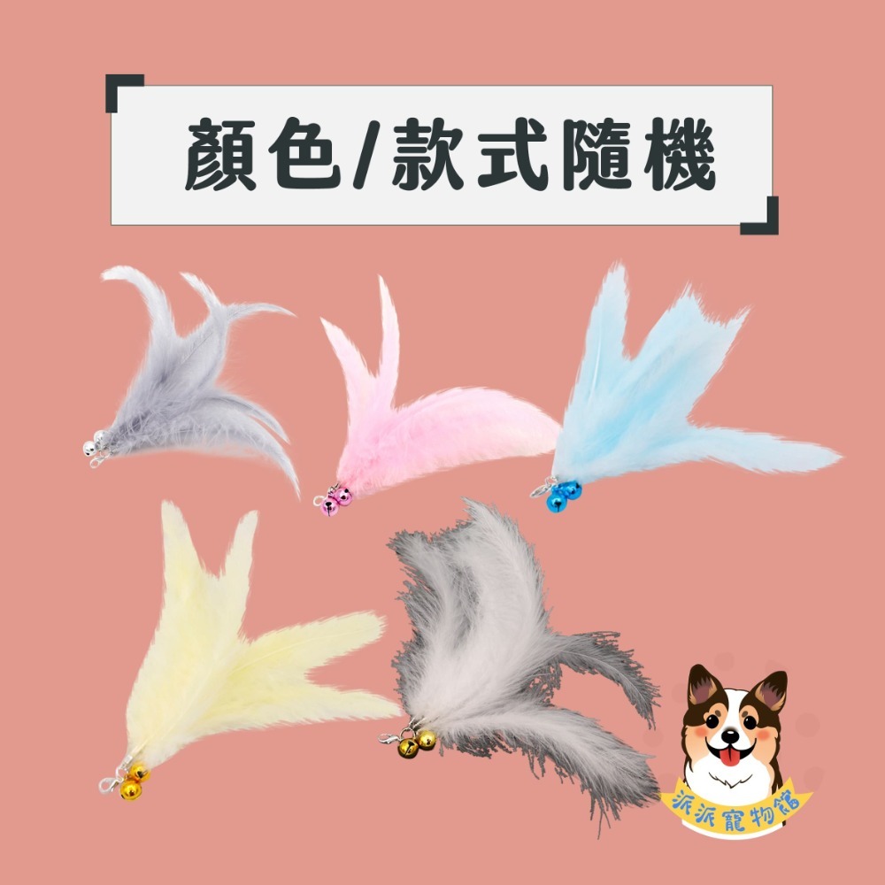 多款漂亮羽毛😍 替換頭 逗貓棒 貓玩具 貓咪玩具 寵物玩具 逗貓鈴鐺幼貓玩具豆貓棒貓的玩具貓咪小貓玩具用品羽毛響紙流-規格圖1