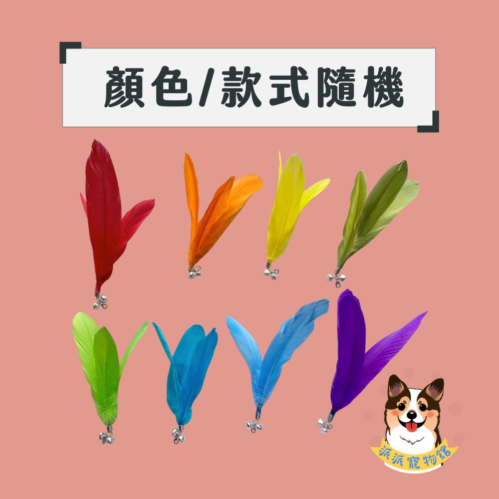 多款漂亮羽毛😍 替換頭 逗貓棒 貓玩具 貓咪玩具 寵物玩具 逗貓鈴鐺幼貓玩具豆貓棒貓的玩具貓咪小貓玩具用品羽毛響紙流-規格圖1