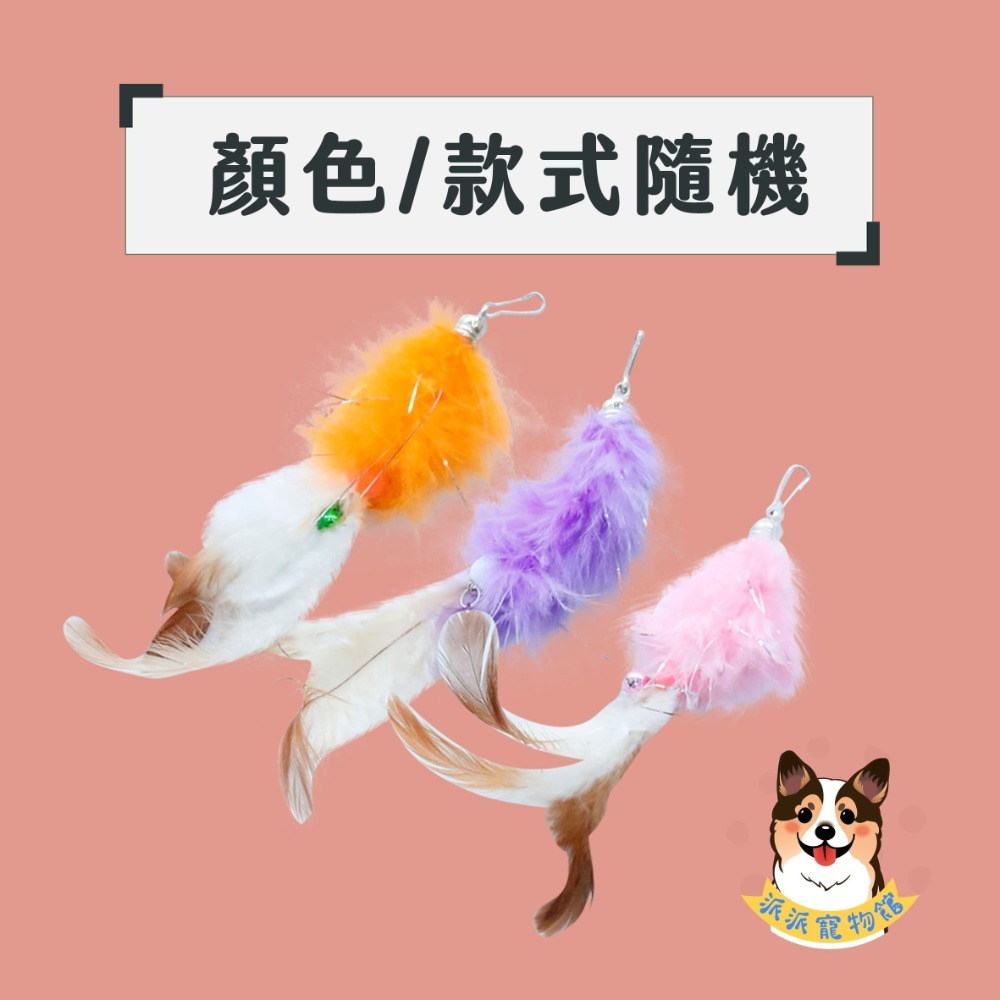 多款漂亮羽毛😍 替換頭 逗貓棒 貓玩具 貓咪玩具 寵物玩具 逗貓鈴鐺幼貓玩具豆貓棒貓的玩具貓咪小貓玩具用品羽毛響紙流-規格圖1