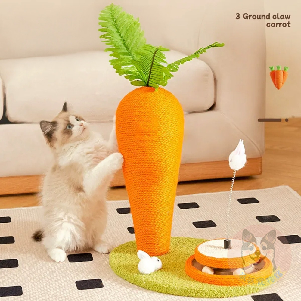 🥕紅蘿蔔抓柱🥕 貓跳台 貓抓柱 貓爬架 貓玩具 貓咪玩具寵物玩具幼貓玩具貓跳板貓抓劍麻貓抓板貓柱貓跳臺麻繩爬柱小貓-細節圖3