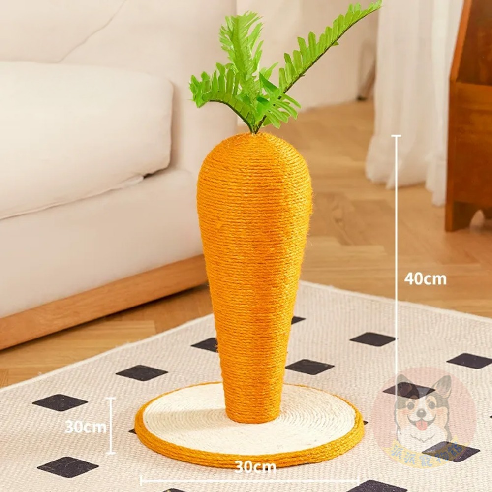 🥕紅蘿蔔抓柱🥕 貓跳台 貓抓柱 貓爬架 貓玩具 貓咪玩具寵物玩具幼貓玩具貓跳板貓抓劍麻貓抓板貓柱貓跳臺麻繩爬柱小貓-規格圖3