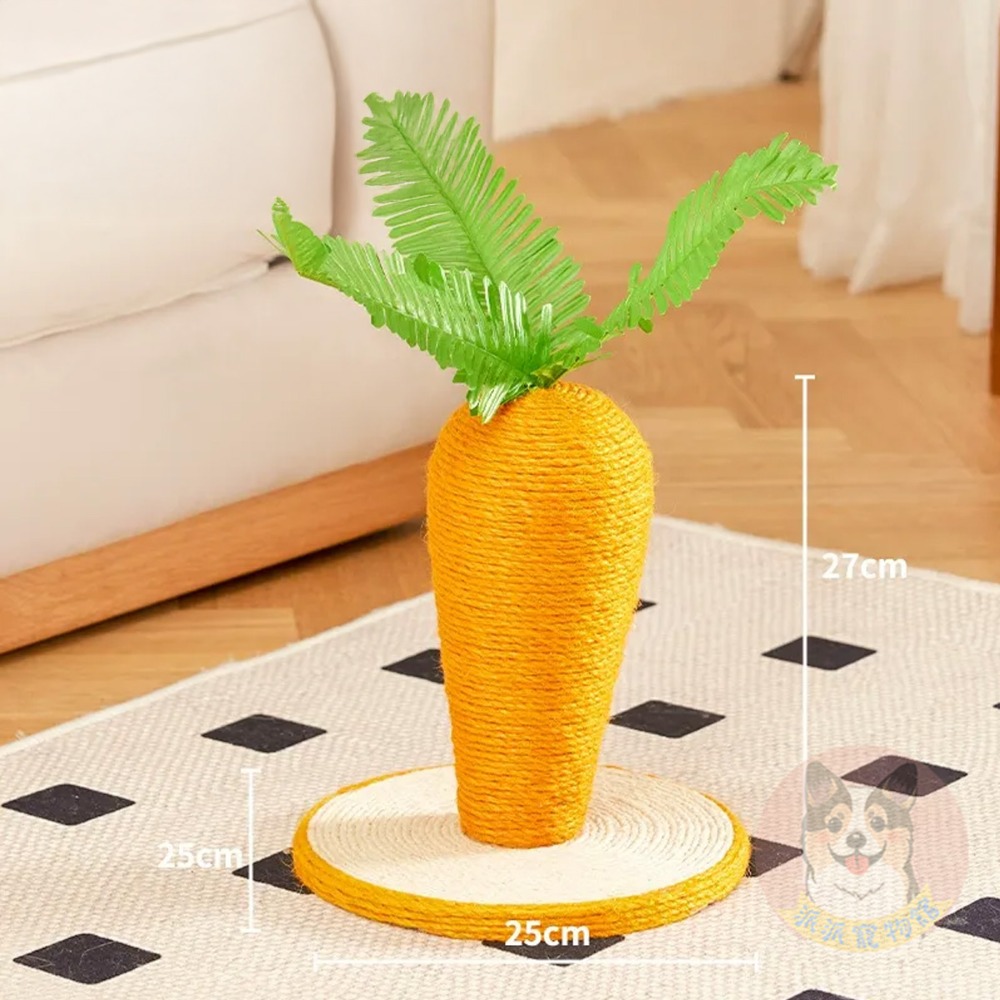 🥕紅蘿蔔抓柱🥕 貓跳台 貓抓柱 貓爬架 貓玩具 貓咪玩具寵物玩具幼貓玩具貓跳板貓抓劍麻貓抓板貓柱貓跳臺麻繩爬柱小貓-規格圖3
