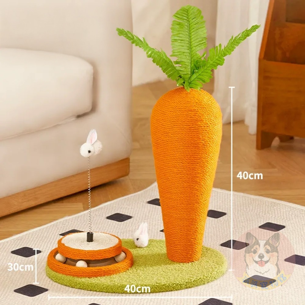 🥕紅蘿蔔抓柱🥕 貓跳台 貓抓柱 貓爬架 貓玩具 貓咪玩具寵物玩具幼貓玩具貓跳板貓抓劍麻貓抓板貓柱貓跳臺麻繩爬柱小貓-規格圖3