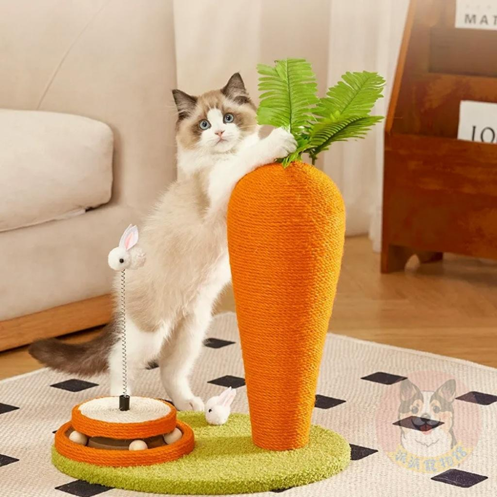 🥕紅蘿蔔抓柱🥕 貓跳台 貓抓柱 貓爬架 貓玩具 貓咪玩具寵物玩具幼貓玩具貓跳板貓抓劍麻貓抓板貓柱貓跳臺麻繩爬柱小貓用品-細節圖2