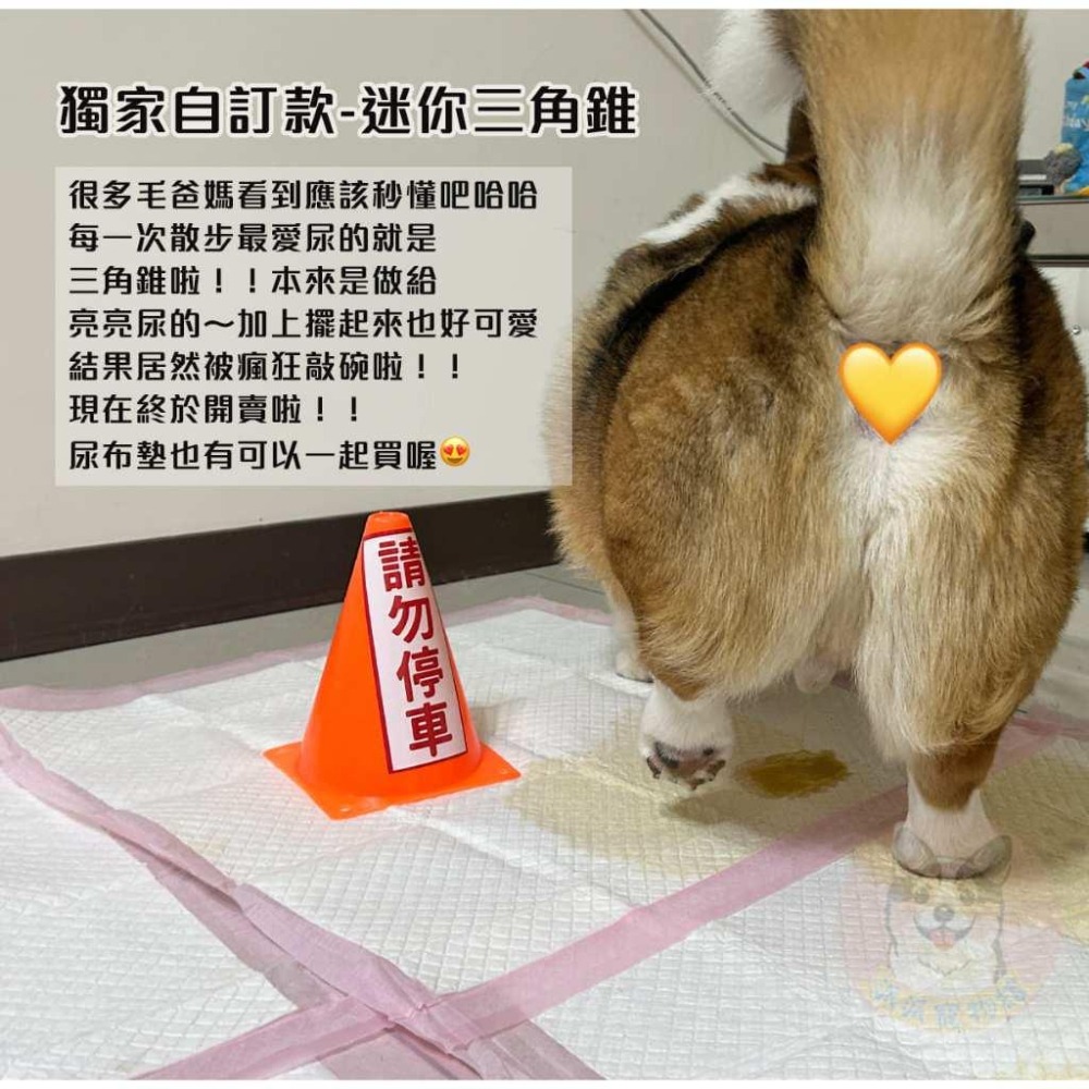 獨家訂製!! ⚠️請勿停車三角錐⚠️  尿尿立柱 尿柱 狗狗用品 寵物用品 狗狗廁所尿尿幼犬定點訓練小三角錐派派寵物館-細節圖2