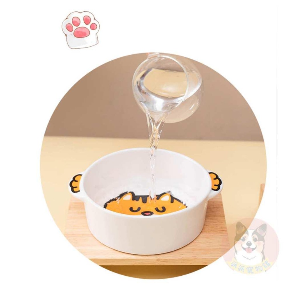 🐸雙耳動物碗🐸 貓碗 寵物碗 貓咪碗 寵物碗架 寵物陶瓷碗 貓碗架 貓咪飼料碗 貓咪碗架 貓用品 護頸碗 寵物碗架 貓-細節圖6