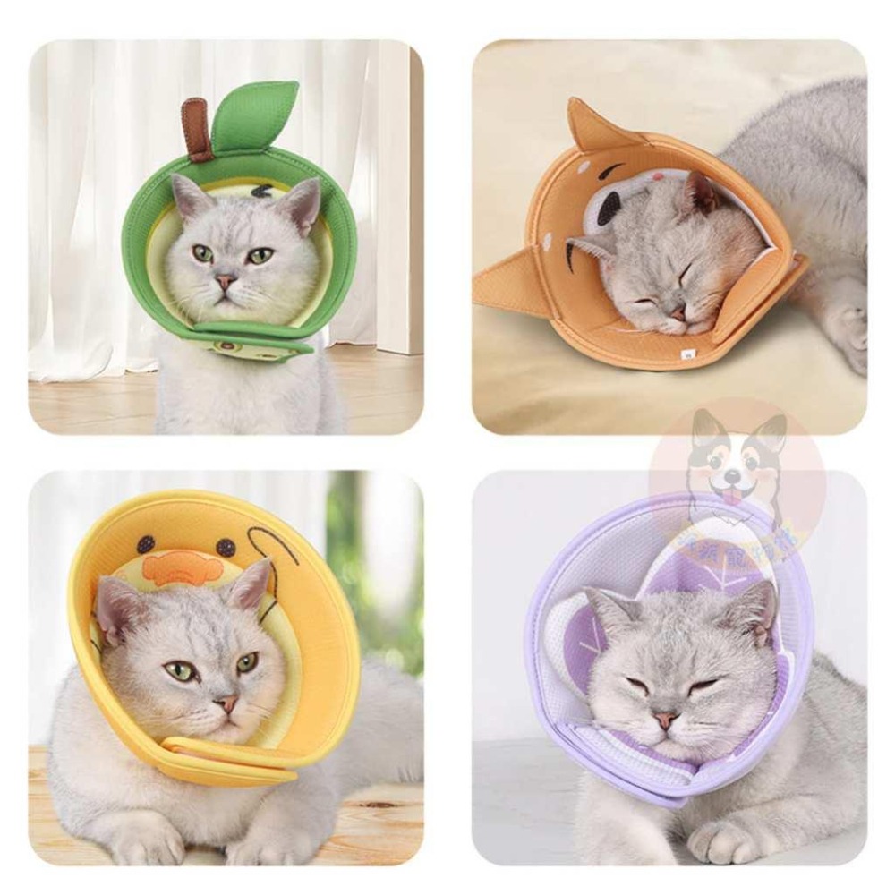 🍐網布透氣頭套🥑 防舔頭套 寵物頭套 狗狗頭套 狗頭套 貓頭套 貓咪頭套 伊莉莎白頭套 防咬防舔頭套羞恥甜甜圈寵物用品-細節圖2