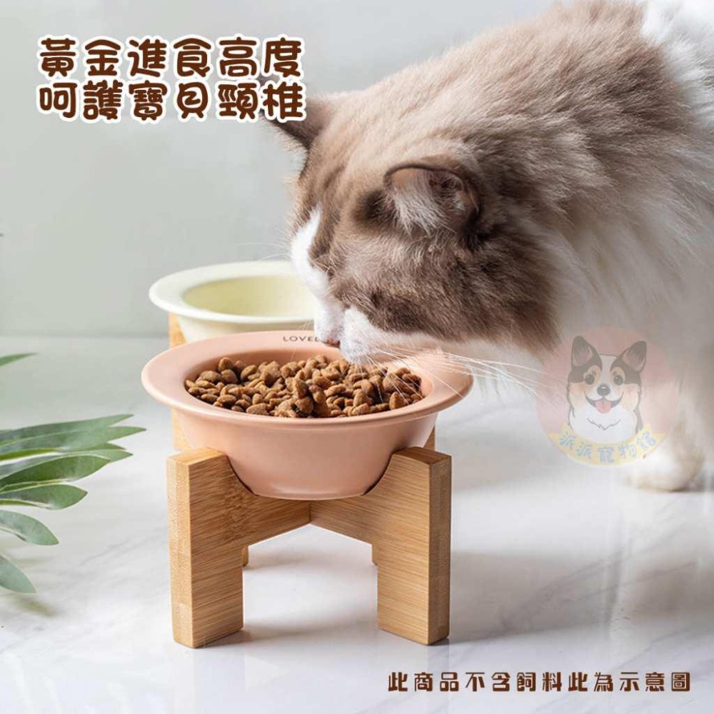 💗馬卡龍木架碗💗 貓碗 寵物碗 貓咪碗 寵物碗架 寵物陶瓷碗 貓碗架 貓咪飼料碗 貓咪碗架 貓用品 護頸碗 寵物碗架貓-細節圖2