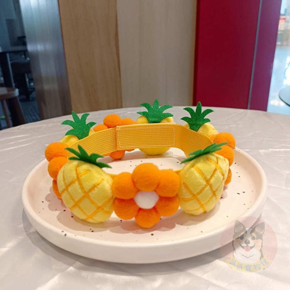 🍓水果小花項圈🍉 寵物項圈 狗狗項圈 柴犬項圈 寵物領巾 黃金獵犬項圈薩摩耶柯基哈士奇柯基小狗中大型犬項圈圍脖項鍊狗配件-細節圖5