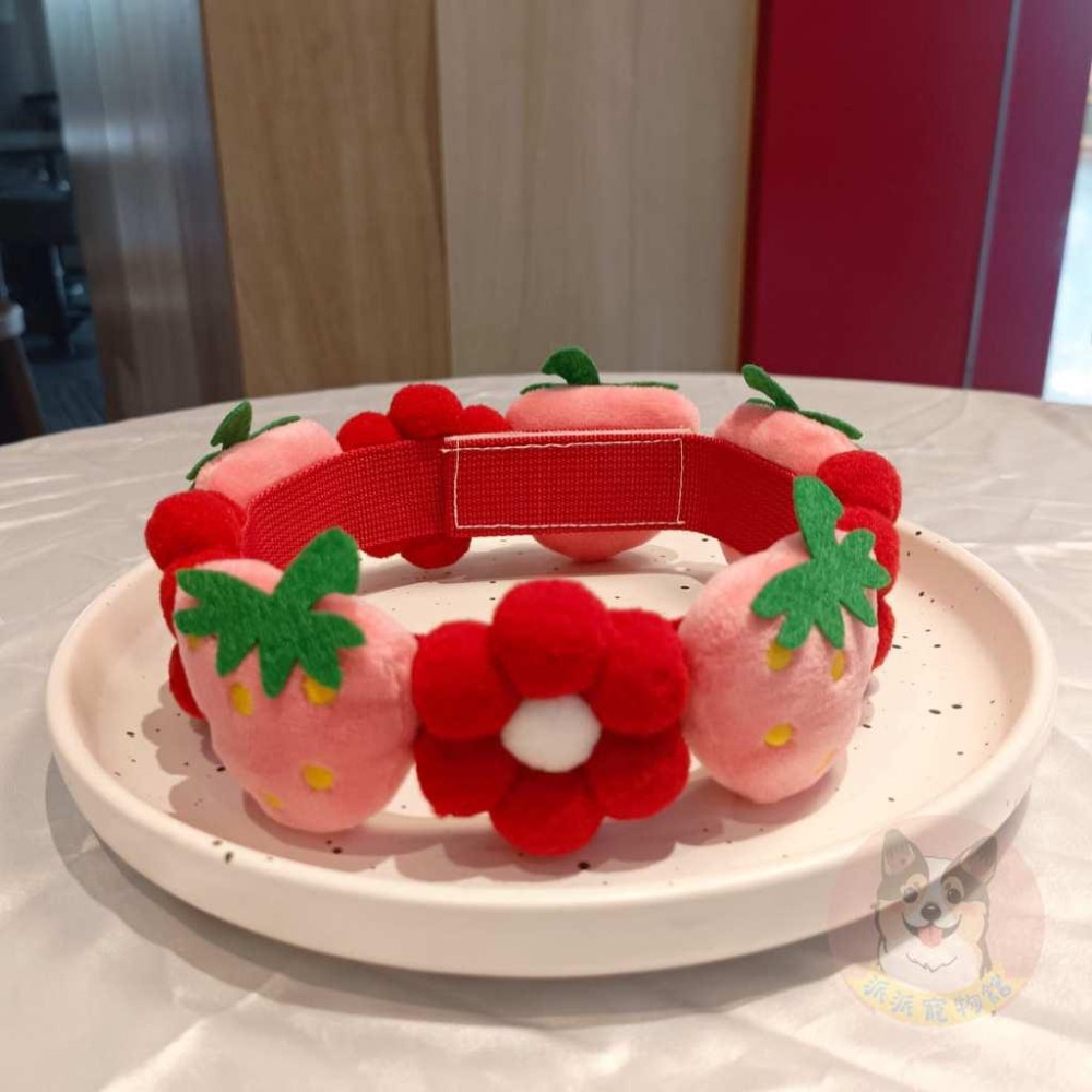 🍓水果小花項圈🍉 寵物項圈 狗狗項圈 柴犬項圈 寵物領巾 黃金獵犬項圈薩摩耶柯基哈士奇柯基小狗中大型犬項圈圍脖項鍊狗配件-細節圖7