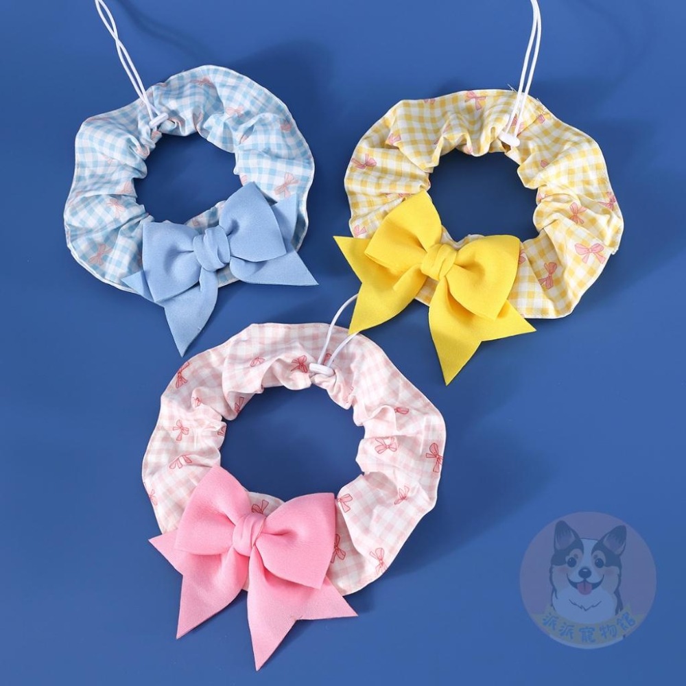 🎀蝴蝶結格子圍脖🎀 狗狗領巾 寵物領巾 狗領巾 狗狗圍脖 貓咪圍脖 寵物圍脖 貓咪領巾 口水巾 頭巾 圍兜兜 圍巾 格子-細節圖9