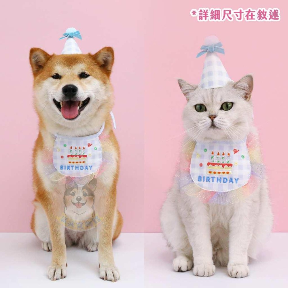 現貨秒出🎉 寵物生日配件🎂 寵物生日帽 狗狗生日 貓咪生日 狗生日帽 生日領巾寵物狗狗貓咪帽子領巾圍兜狗聚派對生日快樂-細節圖3