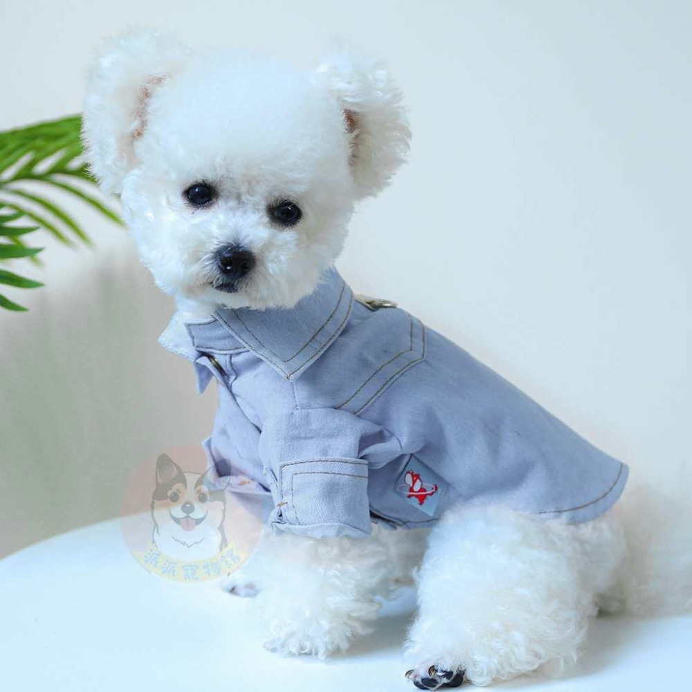 牛仔系列🤠 寵物衣服 狗狗衣服 狗衣服 貓咪衣服 貓衣服 寵物襯衫 狗狗襯衫 寵物服飾 狗衣服夏天 博美比熊貴賓狗衣服-細節圖7