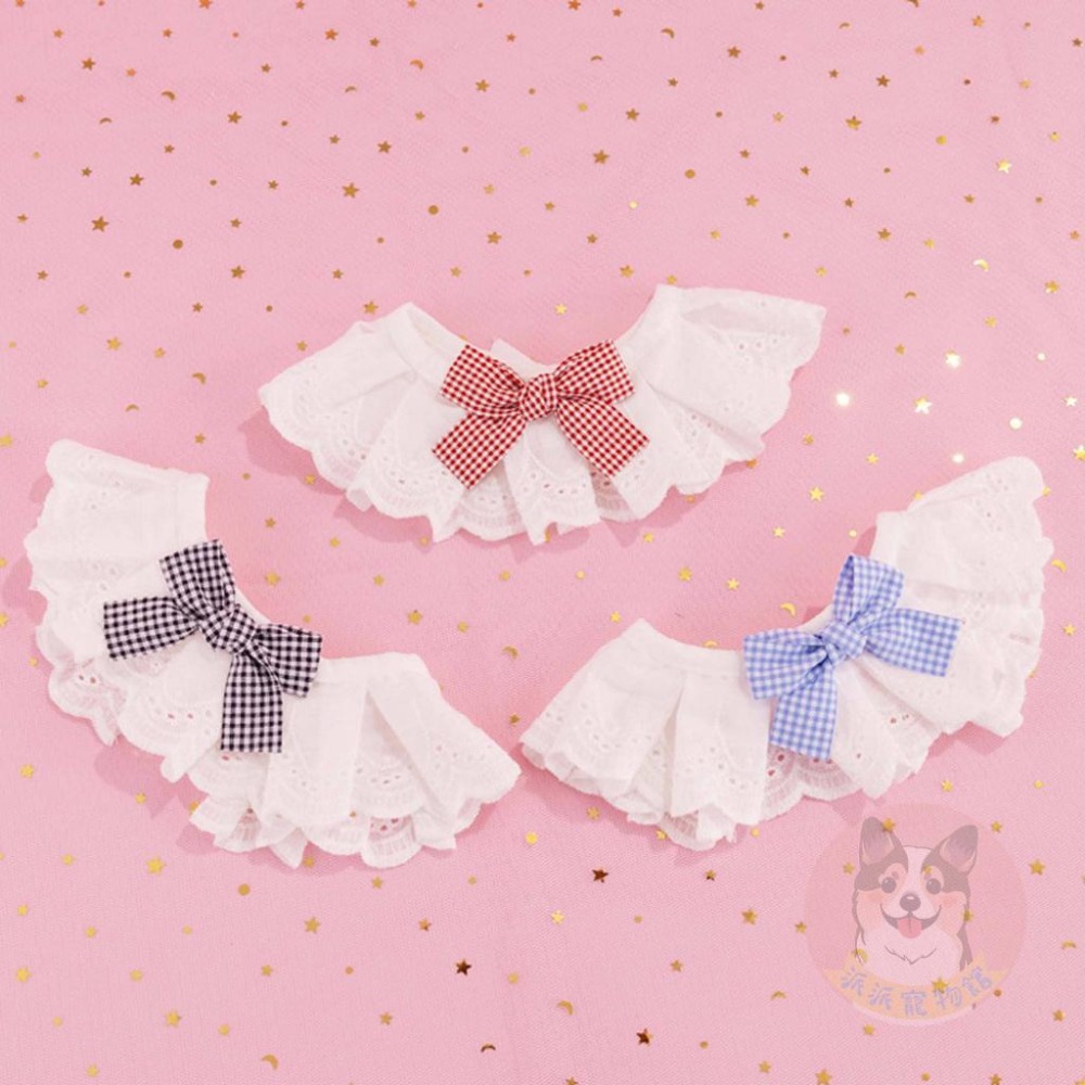 🪄白底格子圍脖🪄 寵物領巾 貓領巾 狗領巾 貓咪領巾 狗狗領巾 貓咪圍巾 貓狗寵物圍巾寵物貓咪配件圍兜口水巾項圈圍脖-細節圖3