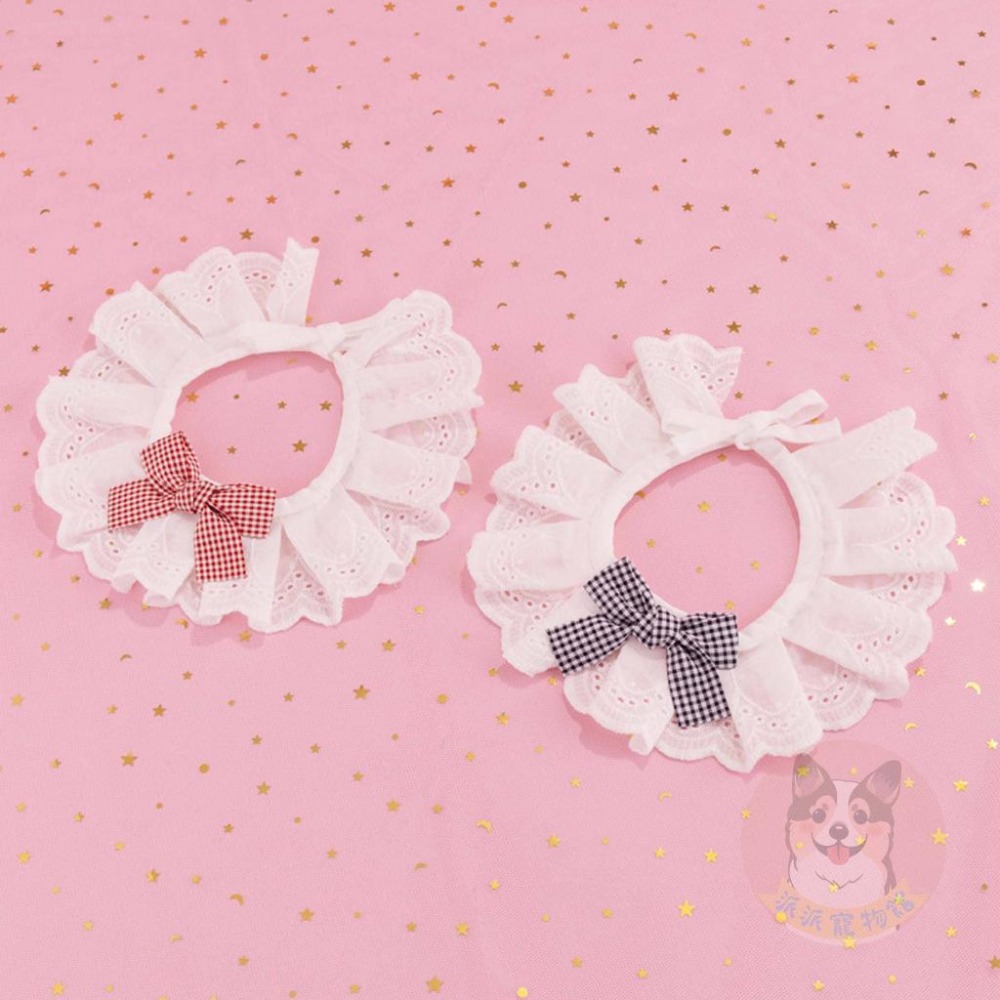 🪄白底格子圍脖🪄 寵物領巾 貓領巾 狗領巾 貓咪領巾 狗狗領巾 貓咪圍巾 貓狗寵物圍巾寵物貓咪配件圍兜口水巾項圈圍脖-細節圖4