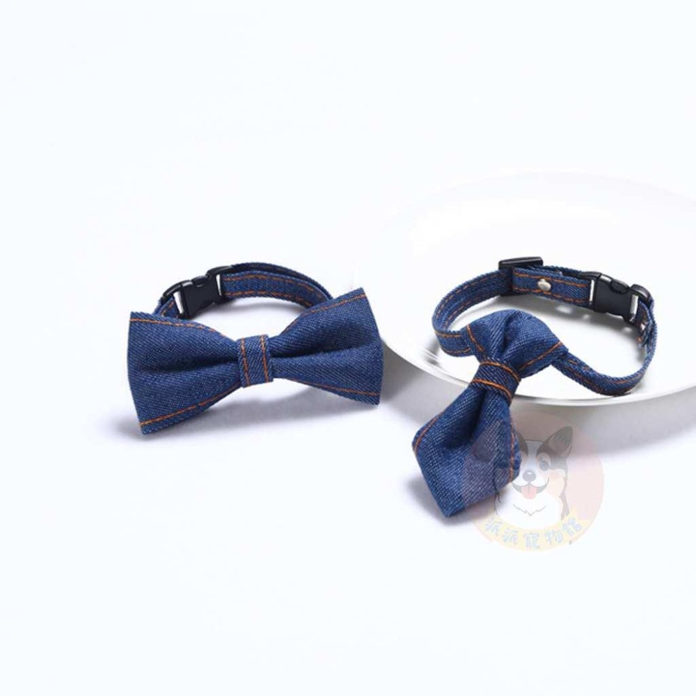 牛仔系列🤠 寵物領帶 貓咪領帶 狗狗領帶 寵物領巾 狗狗領帶 狗領巾 寵物項圈 寵物配件 貓領帶 比熊狗狗貓咪領巾蝴蝶結-細節圖5