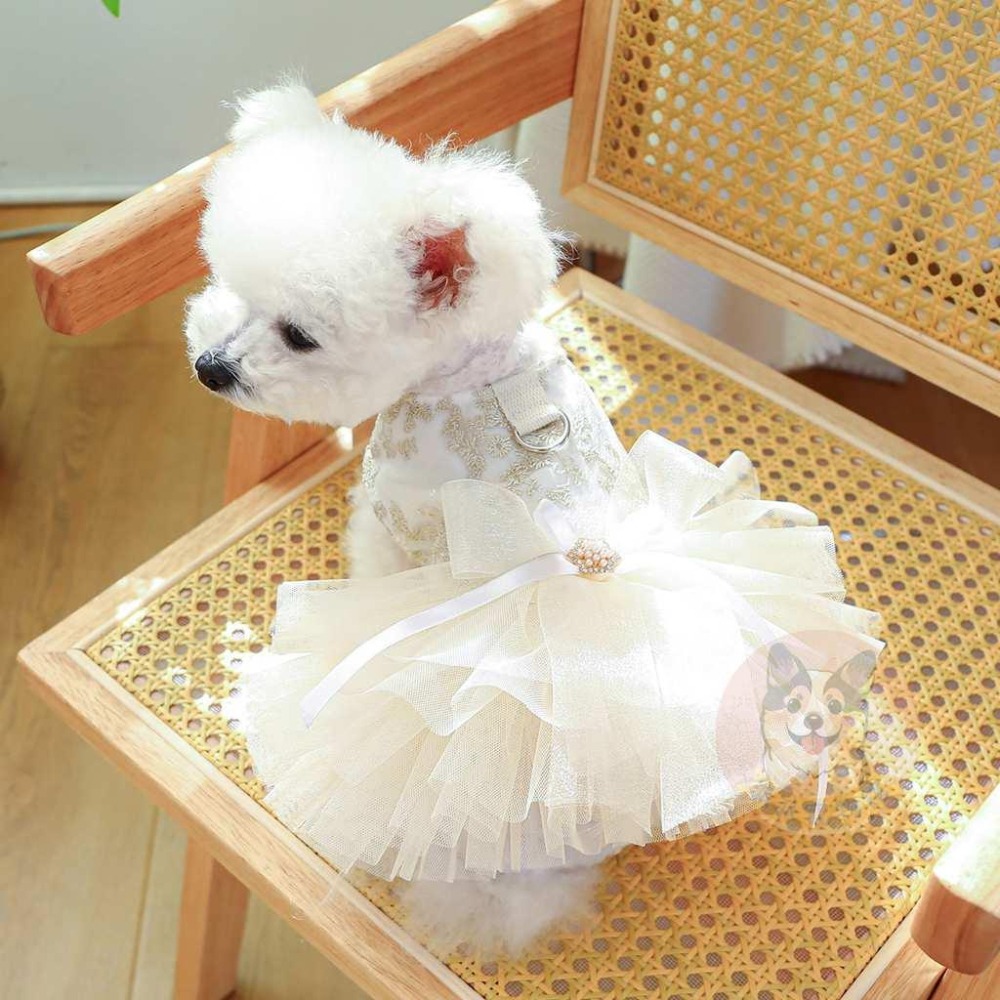 🧚‍♀️寵物婚紗🧚‍♀️ 狗狗衣服 寵物衣服 狗衣服 狗狗婚紗 狗婚紗 狗狗禮服 小狗衣服 貴賓比熊馬爾濟斯博美臘腸衣服-細節圖2