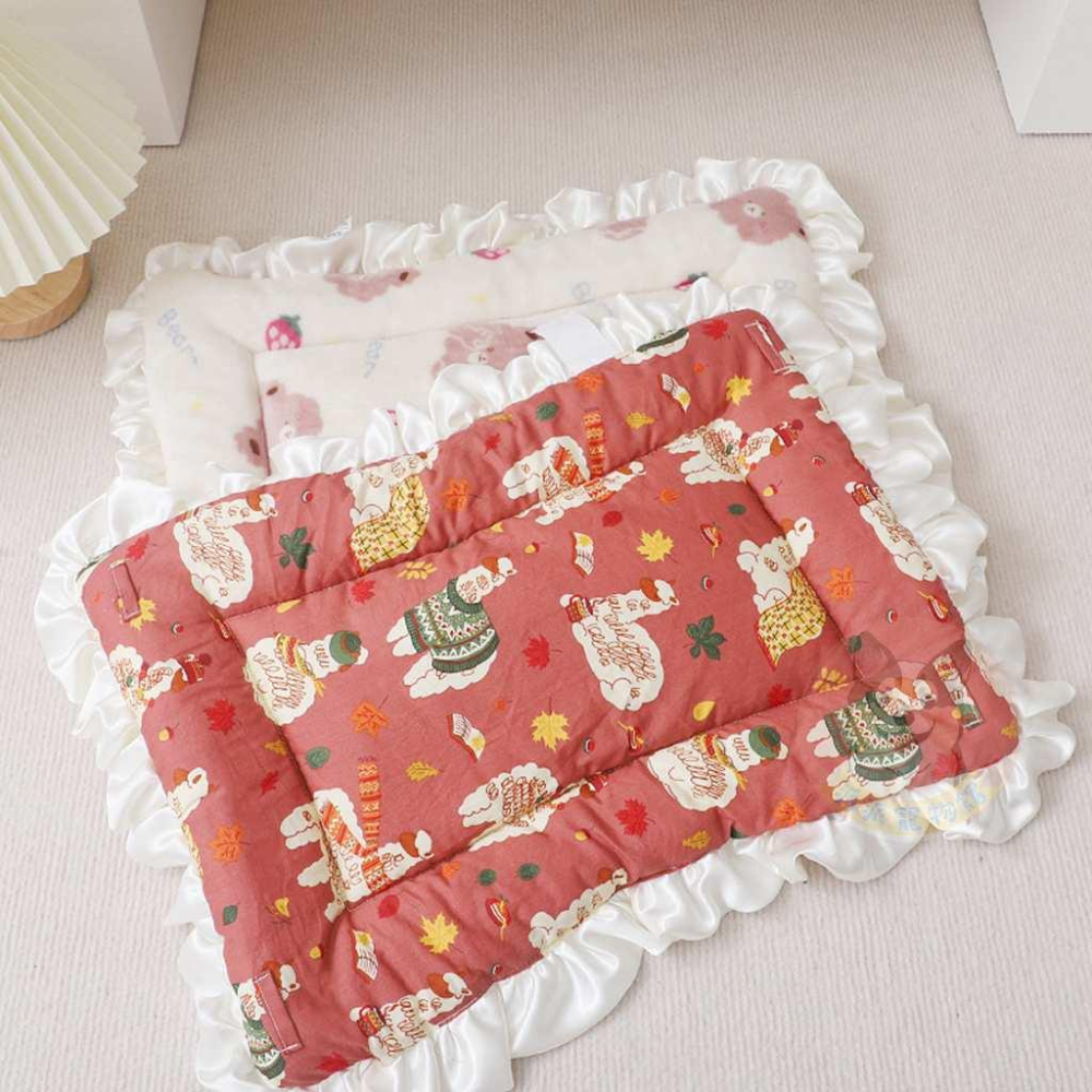 ✨雙面兩用✨ 花邊墊子 寵物墊子 狗狗墊子 狗墊子 貓咪墊子 貓墊子 狗窩 貓窩 寵物睡墊 狗墊貓墊寵物窩墊毛毯法蘭絨-細節圖5