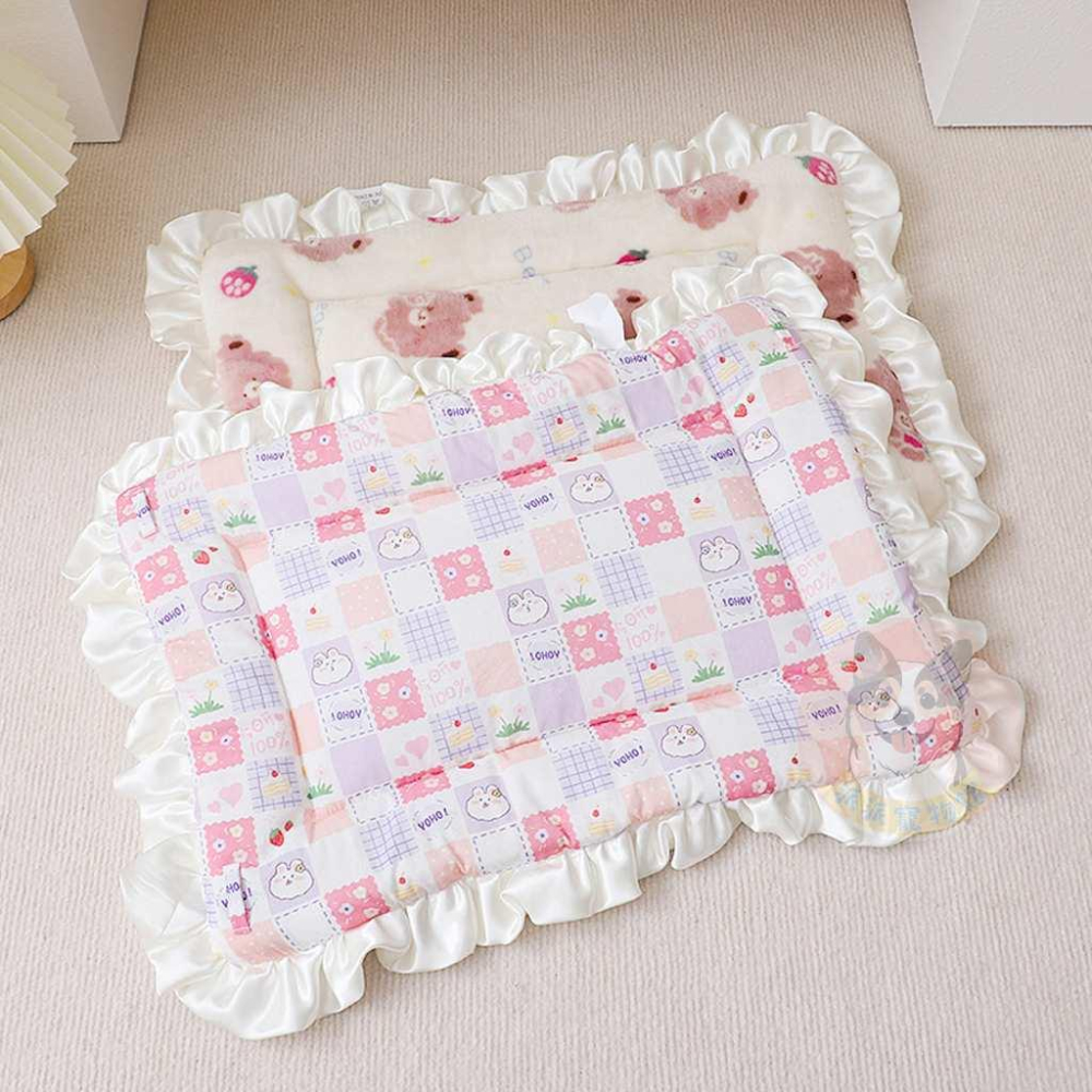 ✨雙面兩用✨ 花邊墊子 寵物墊子 狗狗墊子 狗墊子 貓咪墊子 貓墊子 狗窩 貓窩 寵物睡墊 狗墊貓墊寵物窩墊毛毯法蘭絨-細節圖7