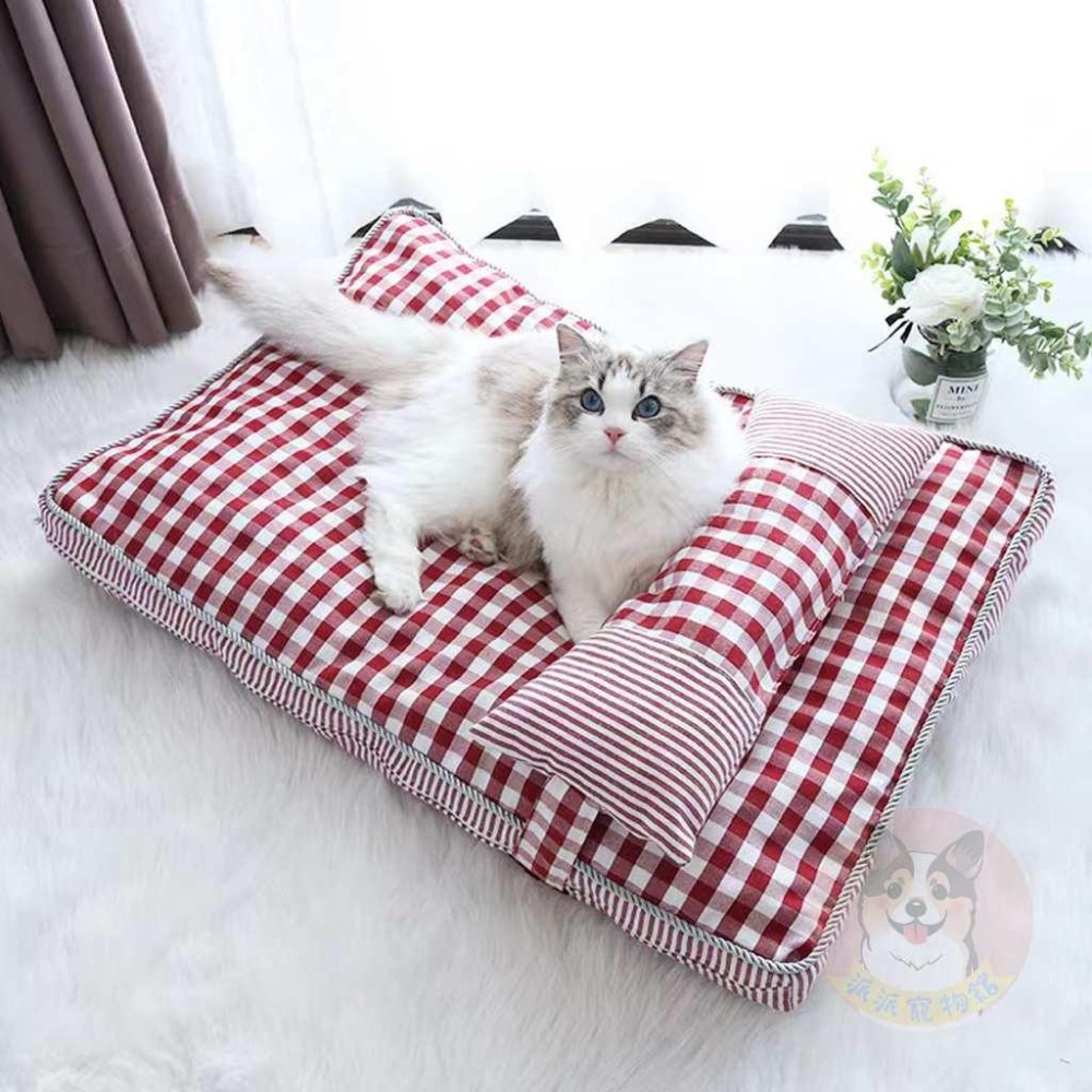寵物格子床🍃 寵物睡墊 寵物床 狗窩 寵物窩 寵物睡墊 狗狗床 狗狗床墊 寵物睡床 寵物睡窩 貓窩 貓床貓睡墊寵物床墊-細節圖3