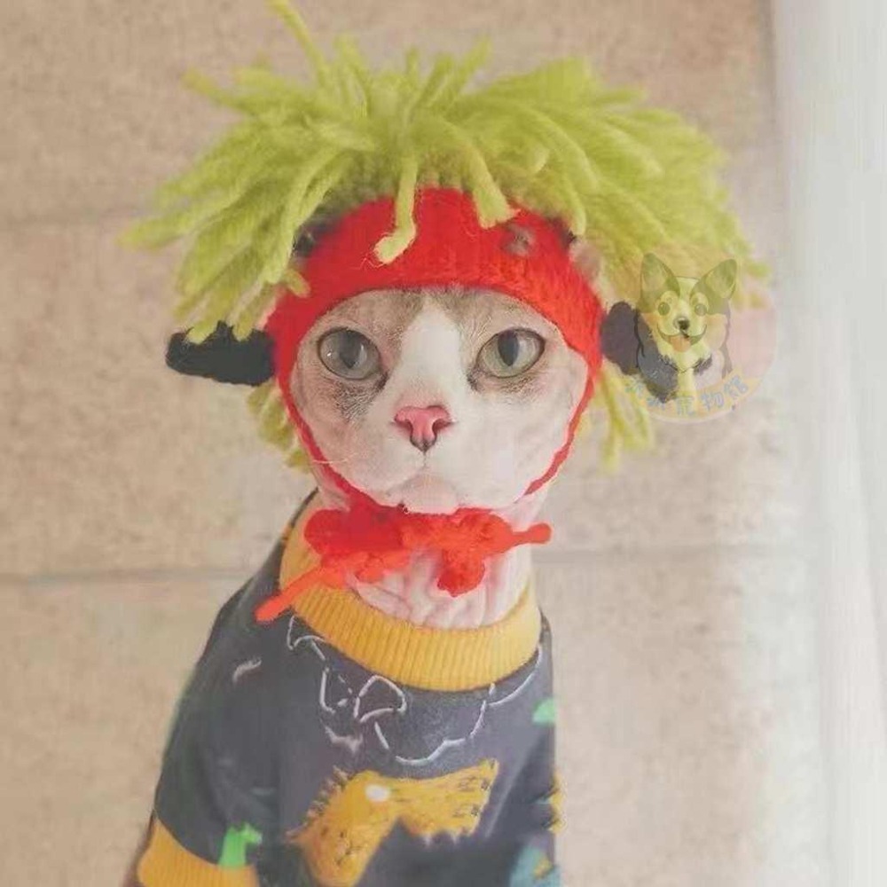 🐸針織小頭套🐸 寵物帽子 貓咪帽子 貓帽子 貓咪頭套 寵物頭套狗狗頭套 狗狗帽子 狗帽子 貓毛帽 狗毛帽 寵物帽 拍照-細節圖8