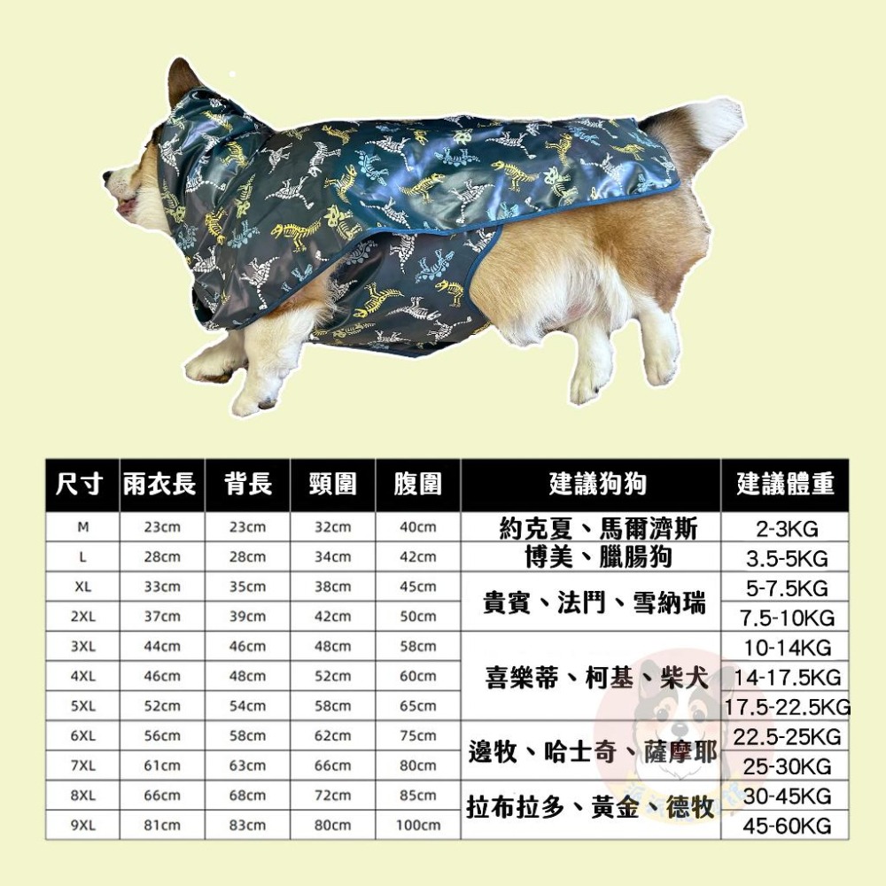 🦕恐龍雨衣🦕 狗狗雨衣 柯基雨衣 臘腸狗雨衣 狗雨衣 寵物雨衣 寵物用品 小大狗小中大型犬法鬥柴犬哈士奇黃金獵犬薩摩耶-細節圖2