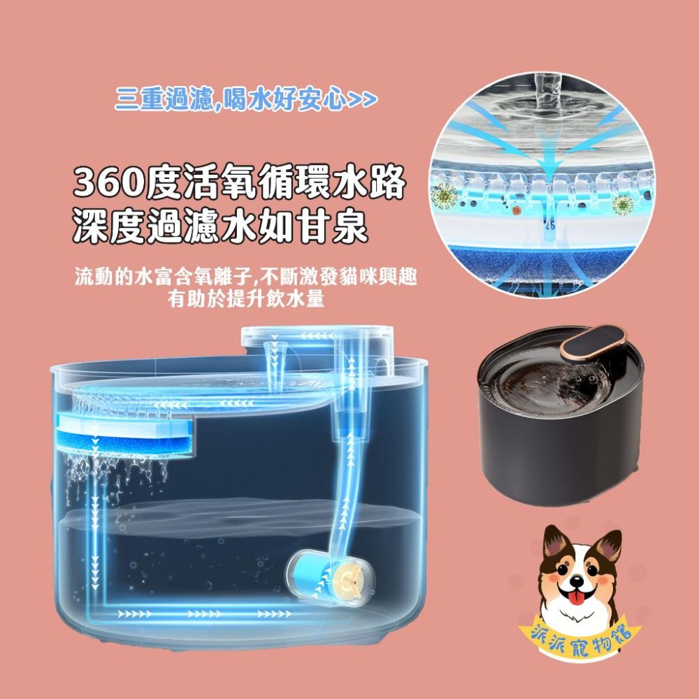 自動循環飲水機💧 貓飲水器 貓咪飲水器 自動飲水器 貓咪飲水機 貓碗 貓咪喝水 貓咪碗 寵物碗 寵物飲水機 過濾飲水器-細節圖3