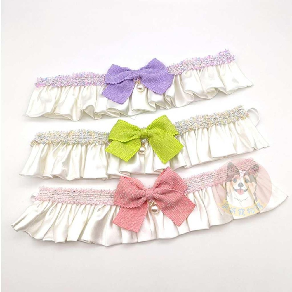 🌸蕾絲/格子圍脖🌸 寵物領巾 貓領巾 狗領巾 貓咪領巾 狗狗領巾 貓咪圍巾 貓狗寵物圍巾寵物貓咪配件圍兜口水巾項圈圍脖-細節圖7