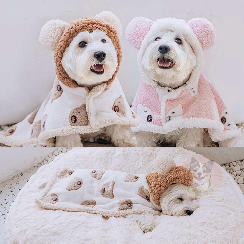 🐻熊熊斗篷🐻 寵物衣服 狗狗衣服 狗衣服 柯基衣服 寵物服飾寵物狗狗貓咪披風斗篷幼犬幼貓小中大型犬柴犬比熊貴賓貓咪衣服-細節圖4