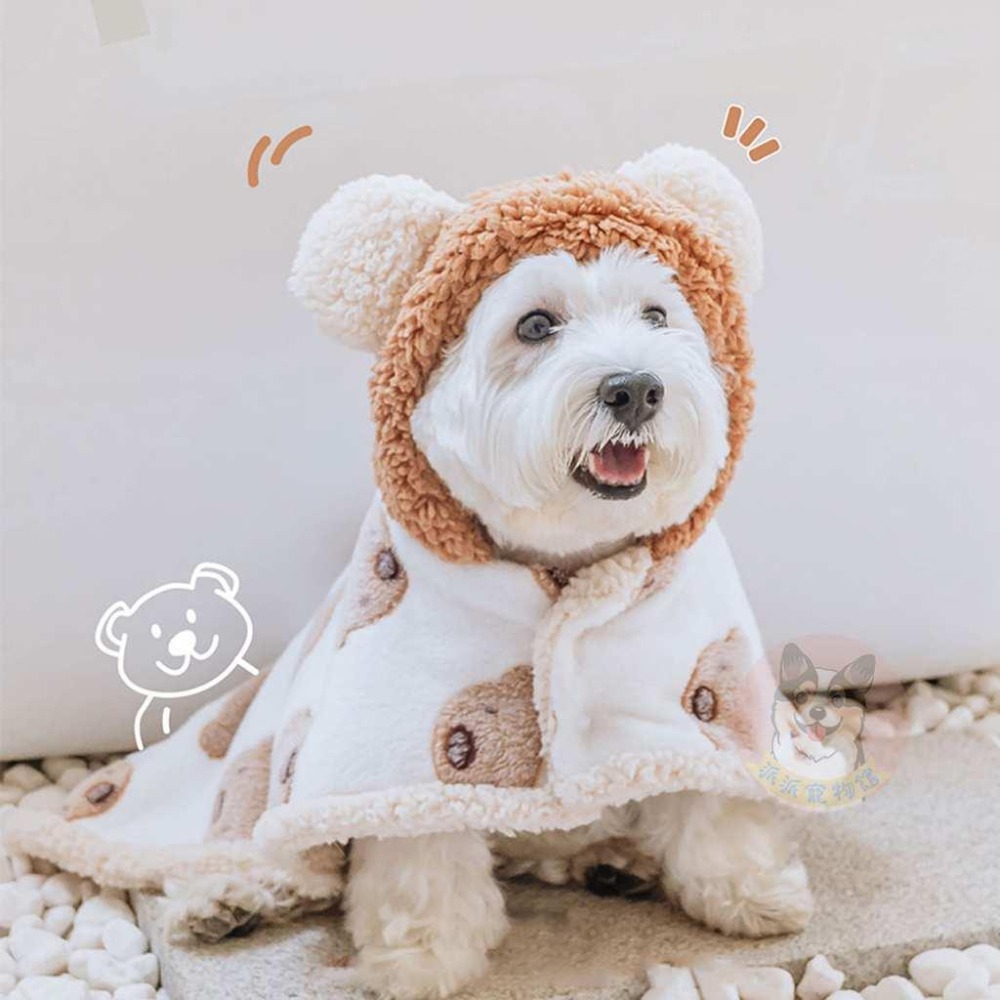 🐻熊熊斗篷🐻 寵物衣服 狗狗衣服 狗衣服 柯基衣服 寵物服飾寵物狗狗貓咪披風斗篷幼犬幼貓小中大型犬柴犬比熊貴賓貓咪衣服-細節圖7